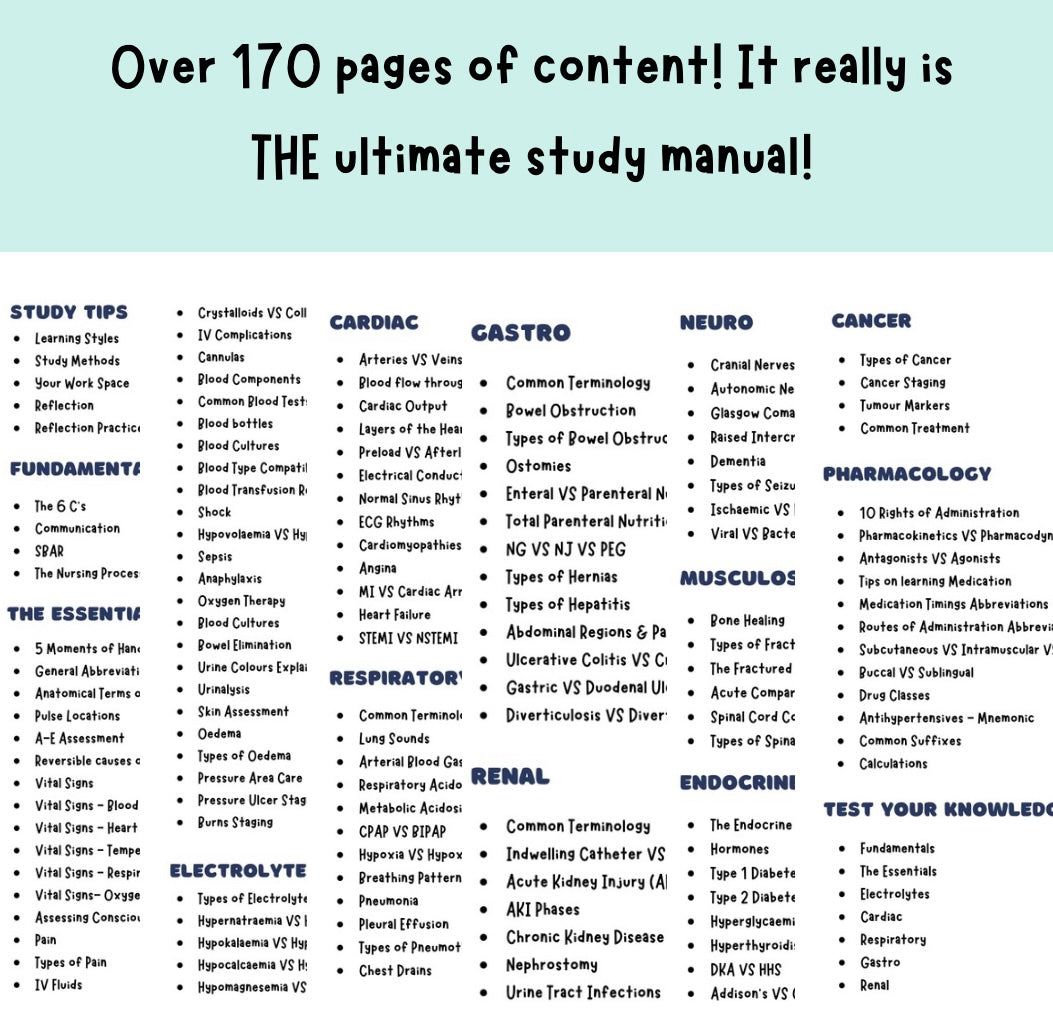 The World of Nursing - the Ultimate Nursing Manual DIGITAL DOWNLOAD