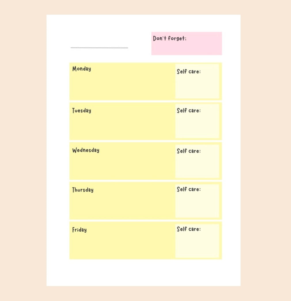 Planner for student nurses (Undated)