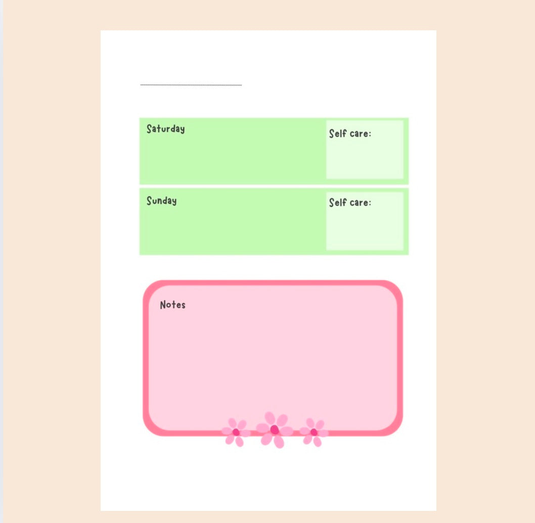 Planner for student nurses (Undated)