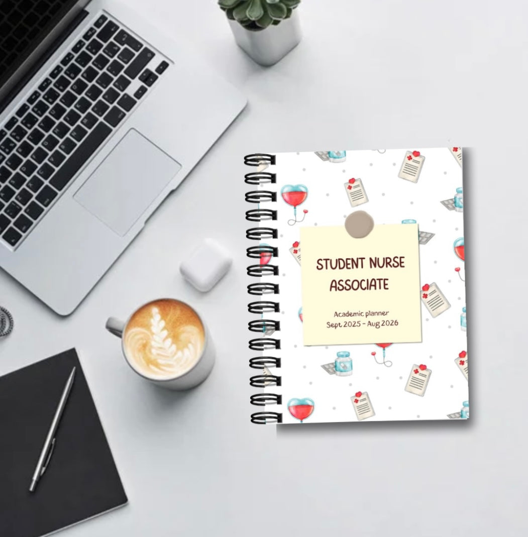 PRE ORDER Academic Planner for student nurse associates (Sept 2025-Aug 2026)