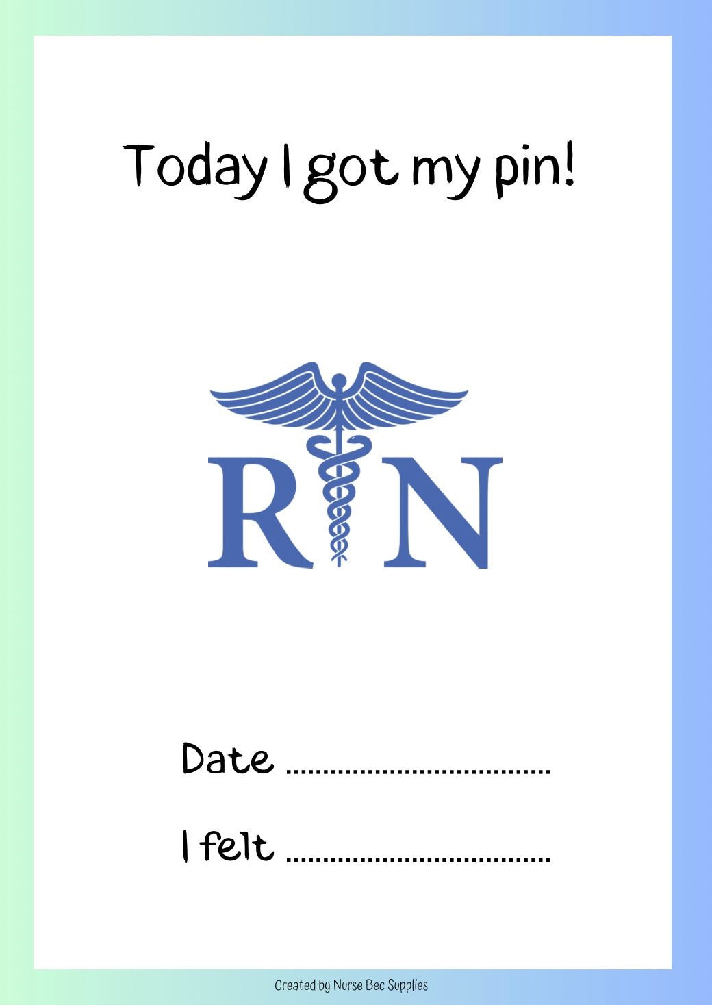 Newly Qualified Nurse Milestone Cards (A6) PRE ORDER