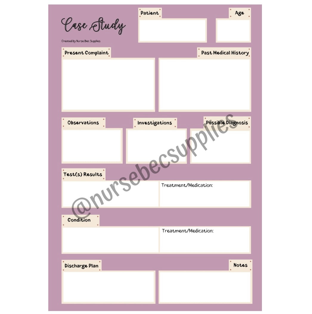 Case Study Template (DIGITAL DOWNLOAD)