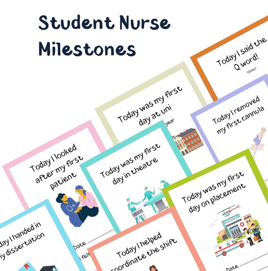Student Nurse Milestone cards (DIGITAL DOWNLOAD)