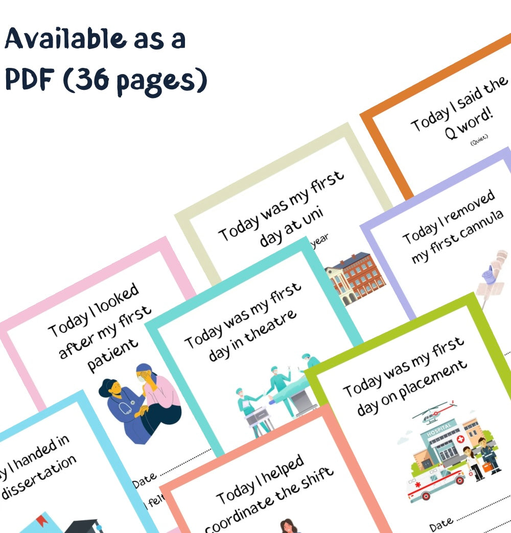 Student Nurse Milestone cards (DIGITAL DOWNLOAD)