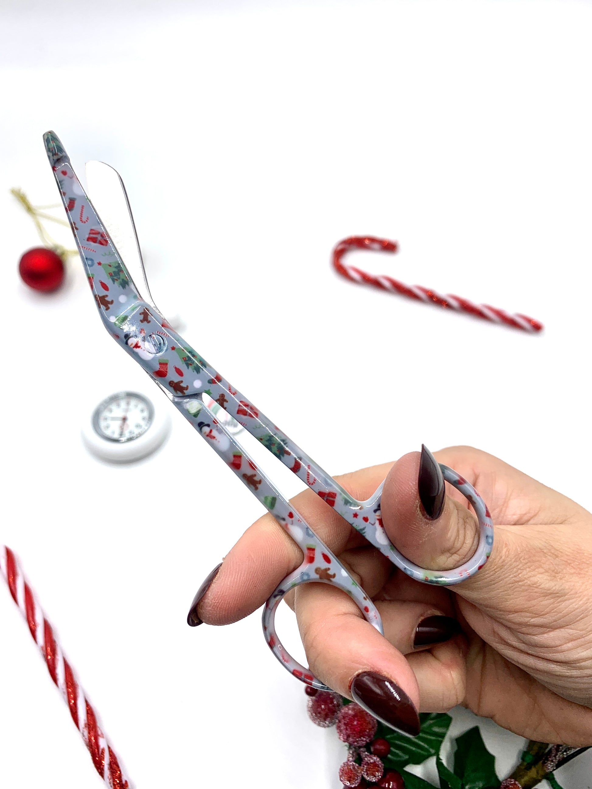 Christmas Scissors- Festive Blue – Nurse Bec Supplies