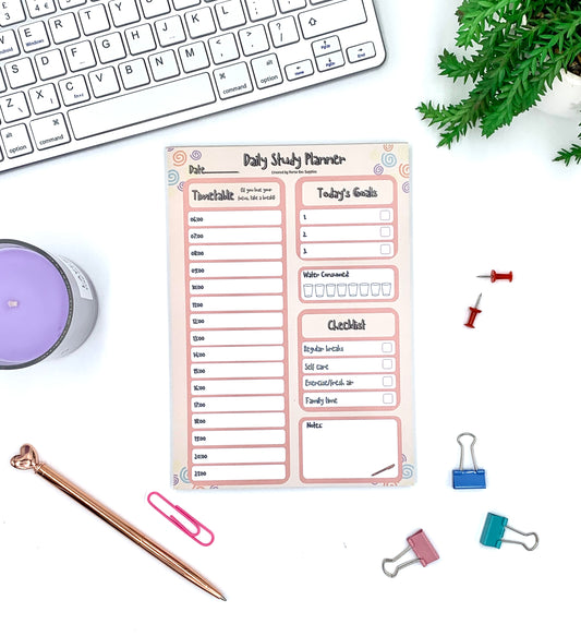 Daily Study Planner Pad